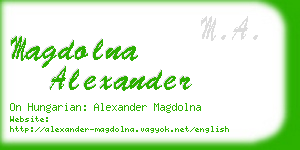 magdolna alexander business card